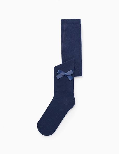 Fille-Collants unis avec nœud