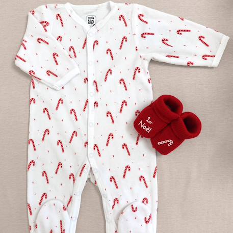 Pyjama en velours pour bébé sucre d'orge Blanc 6 - vertbaudet enfant 