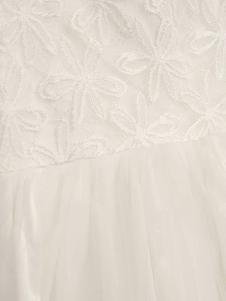 Robe festive DTIA avec dentelle et jupe en tulle bébé DANAMADE écru 3 - vertbaudet enfant 