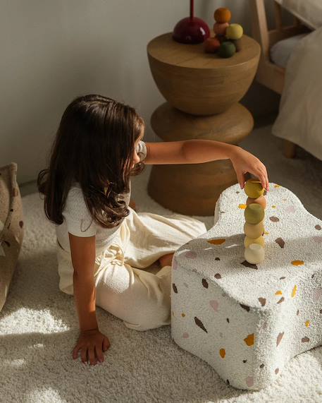 Pouf enfant nuage design terrazzo Terrazzo marble+Terrazzo moss+Terrazzo sand 5 - vertbaudet enfant 
