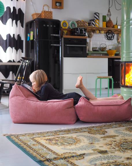 Pouf enfant ottoman carré - coussin de sol déhoussable en velours côtelé Blueberry blue+Brown sugar+Marshmallow+Peppermint green+Pink mousse+Toffee 24 - vertbaudet enfant 