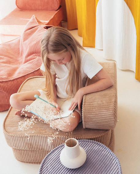 Fauteuil pliant enfant - pouf convertible en velours côtelé Blueberry blue+Brown sugar+Marshmallow+Peppermint green+Pink mousse+Toffee 11 - vertbaudet enfant 