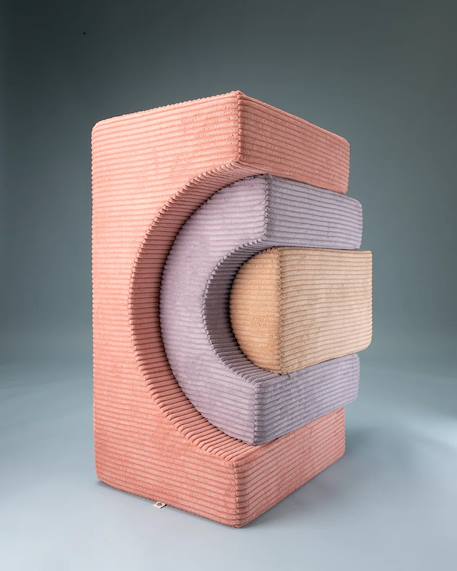 Ensemble de jeu enfant - arc-en-ciel - pouf velours côtelé Blueberry blue+Brown sugar+Marshmallow+Peppermint green+Pink mousse+Toffee 28 - vertbaudet enfant 