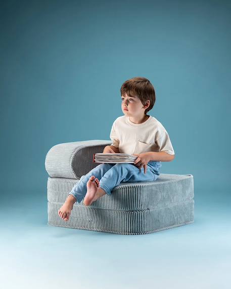 Fauteuil pliant enfant - pouf convertible en velours côtelé Blueberry blue+Brown sugar+Marshmallow+Peppermint green+Pink mousse+Toffee 24 - vertbaudet enfant 