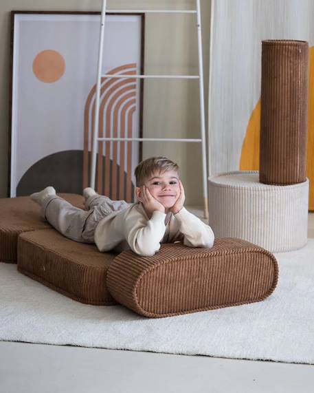 Fauteuil pliant enfant - pouf convertible en velours côtelé Blueberry blue+Brown sugar+Marshmallow+Peppermint green+Pink mousse+Toffee 32 - vertbaudet enfant 