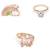 Set de 3 bagues ajustables licorne arc en ciel Rose 1 - vertbaudet enfant 