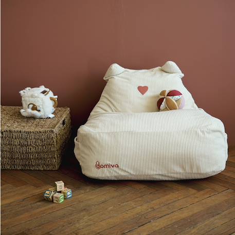 Fauteuil enfant en velours avec oreilles de félin Ecru, rouge 2 - vertbaudet enfant 