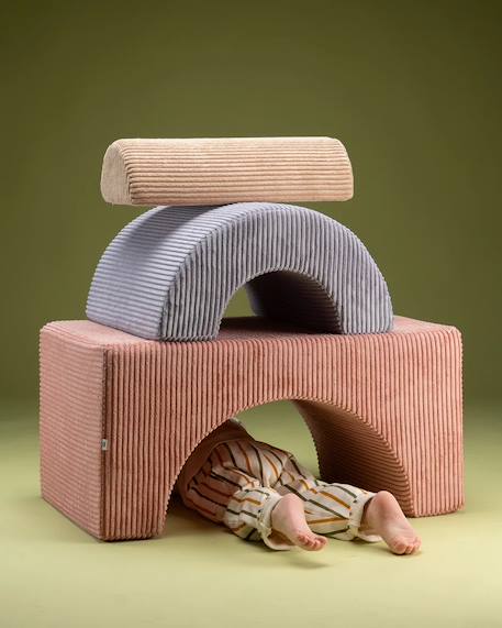 Ensemble de jeu enfant - arc-en-ciel - pouf velours côtelé Blueberry blue+Brown sugar+Marshmallow+Peppermint green+Pink mousse+Toffee 26 - vertbaudet enfant 