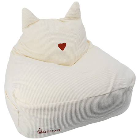 Fauteuil enfant en velours avec oreilles de félin Ecru, rouge 1 - vertbaudet enfant 