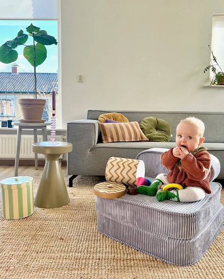 Fauteuil pliant enfant - pouf convertible en velours côtelé Blueberry blue+Brown sugar+Marshmallow+Peppermint green+Pink mousse+Toffee 6 - vertbaudet enfant 
