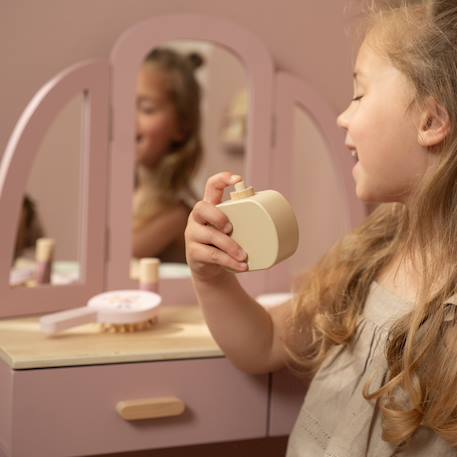 Coiffeuse en bois rose avec miroir à trois volets Rose 6 - vertbaudet enfant 