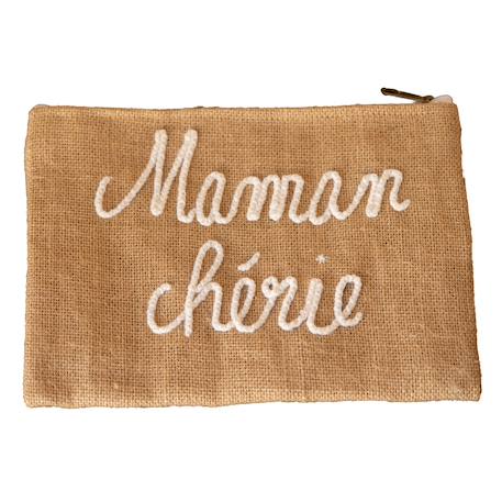 Pochette jute 'maman chérie' Naturel 1 - vertbaudet enfant 
