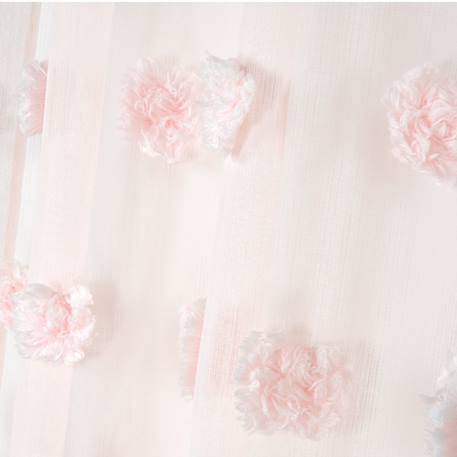 Voilage pompons brodés Blanc+Gris perle+Jaune moutarde+Pink 11 - vertbaudet enfant 