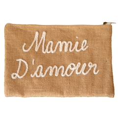 Puériculture-Pochette jute "mamie d'amour"