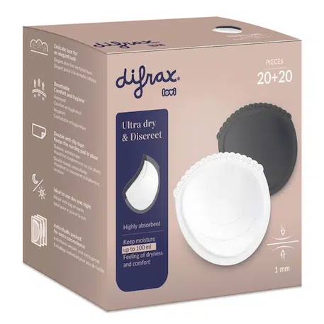 Coussinet d'allaitement 40 pièces blanc & noir Blanc / noir 3 - vertbaudet enfant 