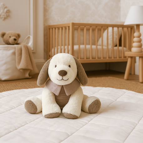 Peluche chien velours et coton sintra Beige+Vert de gris 2 - vertbaudet enfant 