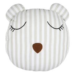 Linge de maison et décoration-Décoration-Coussin rayé en forme d'ours
