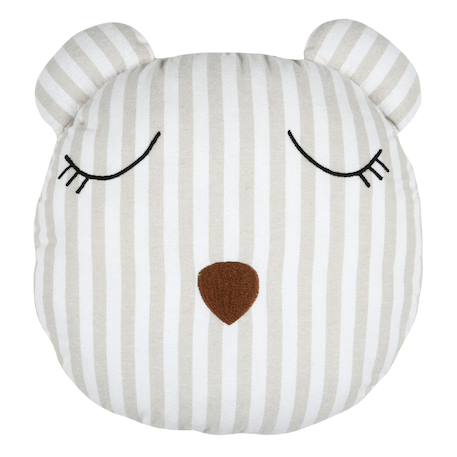 Coussin rayé en forme d'ours Naturel 1 - vertbaudet enfant 