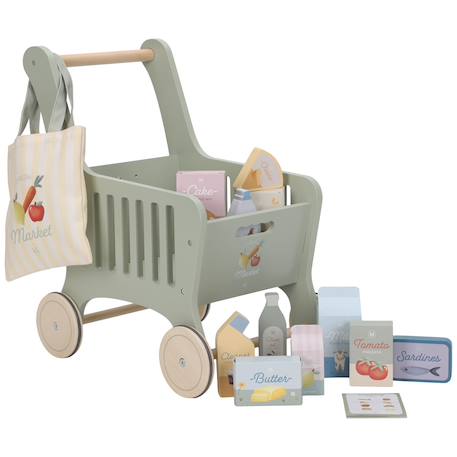 Chariot de courses, Sac et accessoires inclus Vert d'eau, beige, bleu 3 - vertbaudet enfant 