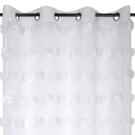 Voilage pompons brodés Blanc+Gris perle+Jaune moutarde+Pink 2 - vertbaudet enfant 