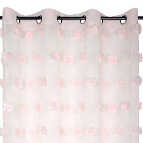 Voilage pompons brodés Blanc+Gris perle+Jaune moutarde+Pink 10 - vertbaudet enfant 