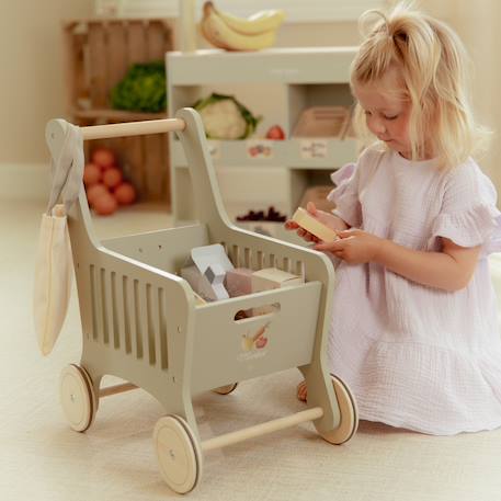 Chariot de courses, Sac et accessoires inclus Vert d'eau, beige, bleu 6 - vertbaudet enfant 
