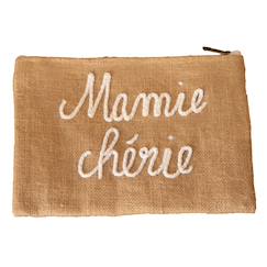 Puériculture-Pochette jute "mamie chérie"