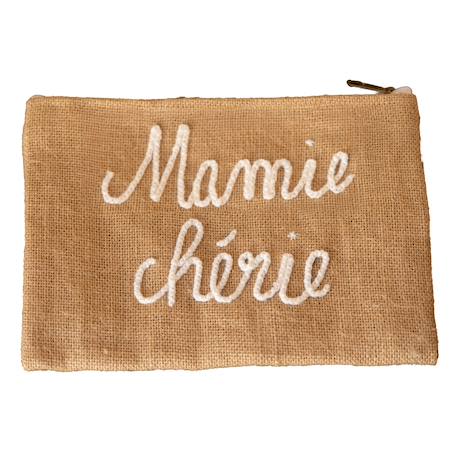 Pochette jute 'mamie chérie' Naturel 1 - vertbaudet enfant 