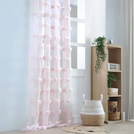 Voilage pompons brodés Blanc+Gris perle+Jaune moutarde+Pink 9 - vertbaudet enfant 