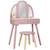 Coiffeuse en bois rose avec miroir à trois volets Rose 1 - vertbaudet enfant 