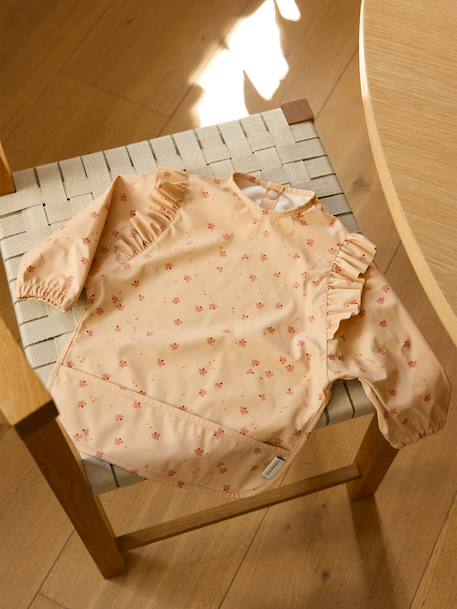 Bavoir à manches Merle - blanc+blush+écru+jaune imprimé+rose+rose pâle 4 - vertbaudet enfant 
