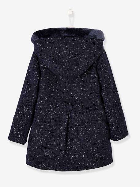 Manteau à capuche en drap de laine fille Marine grisé+VIOLINE 4 - vertbaudet enfant 