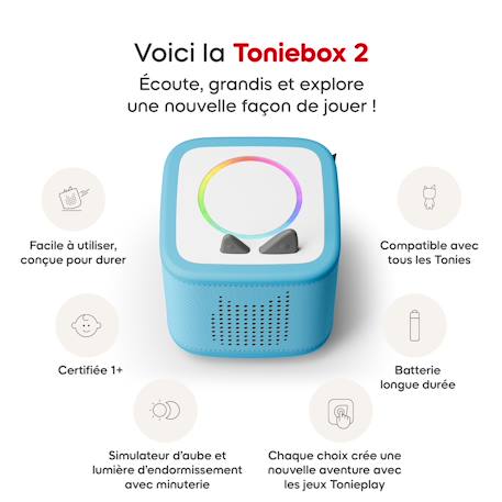 Mon premier coffret toniebox 2 - boite à histoires - 1 figurine rubie Bleu+Gris+Rose+Vert océan 2 - vertbaudet enfant 