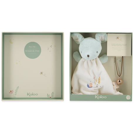 Coffret bola et doudou Bleu, blanc, vert+Gris, blanc, bleu 1 - vertbaudet enfant 