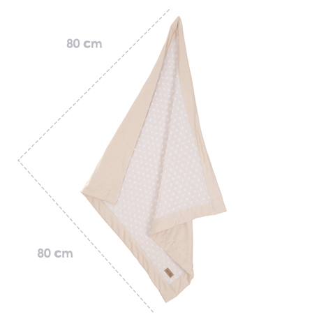Couverture bébé en coton oeko-tex pois en relief frosty almond Beige amande 2 - vertbaudet enfant 