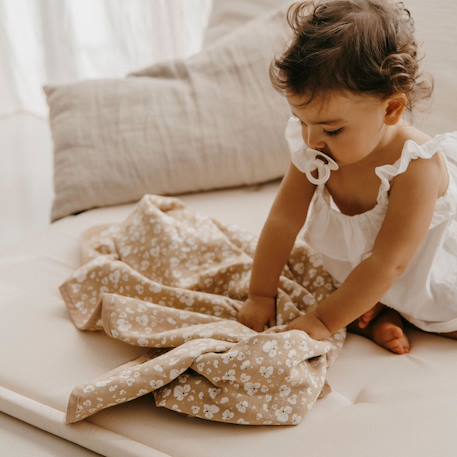 Couverture mi-saison indian summer (75 x 110 cm) Beige foncé, blanc 2 - vertbaudet enfant 