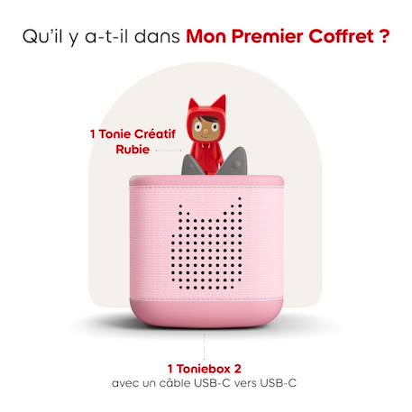 Mon premier coffret toniebox 2 - boite à histoires - 1 figurine rubie Bleu+Gris+Rose+Vert océan 15 - vertbaudet enfant 