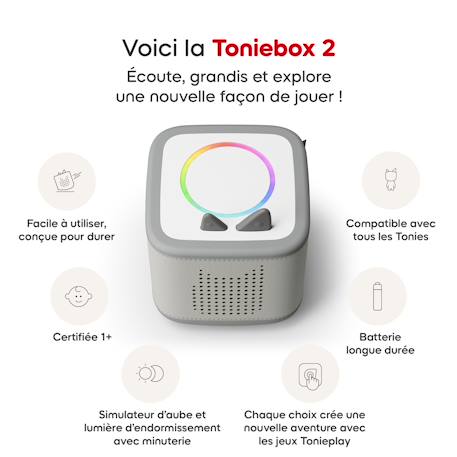 Mon premier coffret toniebox 2 - boite à histoires - 1 figurine rubie Bleu+Gris+Rose+Vert océan 8 - vertbaudet enfant 