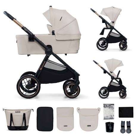 Poussette 2 en 1 Kinderkraft NEA 2 avec Nacelle Spacieuse, Roues Amorties, Siège Réversible et Pliage Compact Beige+Beige/sable+Gris+Gris clair+Noir+Noir/argent 1 - vertbaudet enfant 