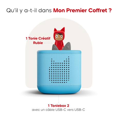 Mon premier coffret toniebox 2 - boite à histoires - 1 figurine rubie Bleu+Gris+Rose+Vert océan 3 - vertbaudet enfant 