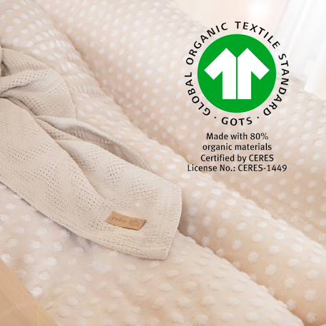 Couverture bébé en coton oeko-tex pois en relief frosty almond Beige amande 4 - vertbaudet enfant 