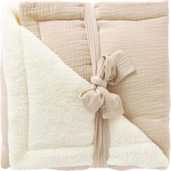 Linge de maison et décoration-Linge de lit enfant-Couverture polaire double gaze de coton biscuit (70 x 100 cm)
