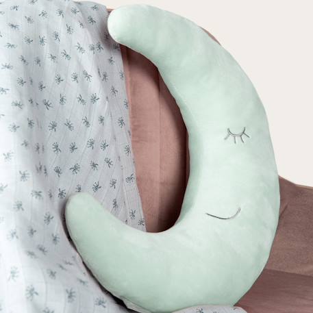 Coussin décoratif demi-lune pour chambre d'enfant roba style Bleu clair+Gris argenté+Rose pastel+Vert givré 20 - vertbaudet enfant 