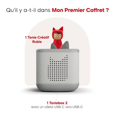 Mon premier coffret toniebox 2 - boite à histoires - 1 figurine rubie Bleu+Gris+Rose+Vert océan 9 - vertbaudet enfant 