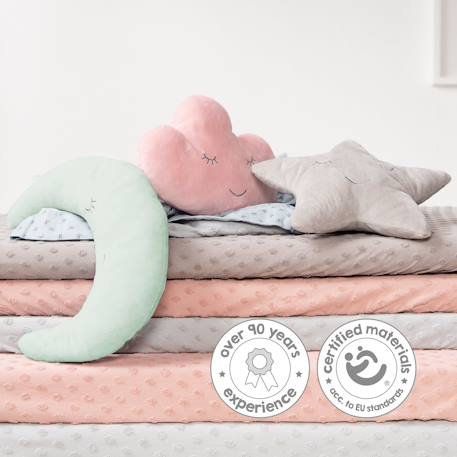 Coussin décoratif demi-lune pour chambre d'enfant roba style Bleu clair+Gris argenté+Rose pastel+Vert givré 22 - vertbaudet enfant 