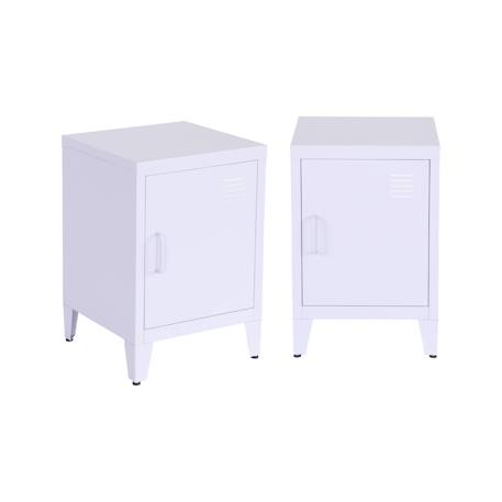 Lot de 2 tables de chevet industrielle métal, 1 porte Bleu gris+Lilas 8 - vertbaudet enfant 