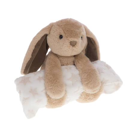 Doudou lapin et son plaitoilé 05 Marron 1 - vertbaudet enfant 