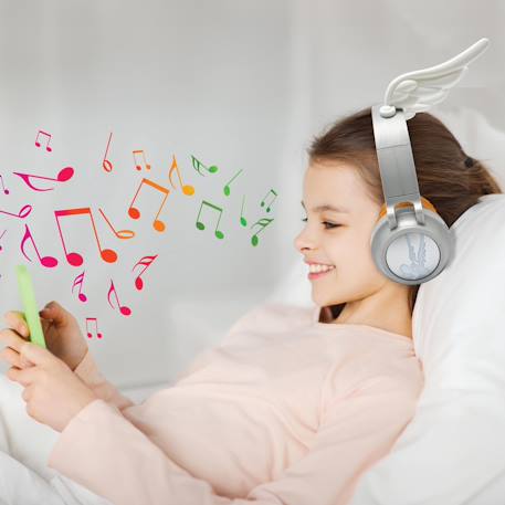 Casque lumineux pliable bluetooth et filaire astérix avec limitation du volume Gris 2 - vertbaudet enfant 