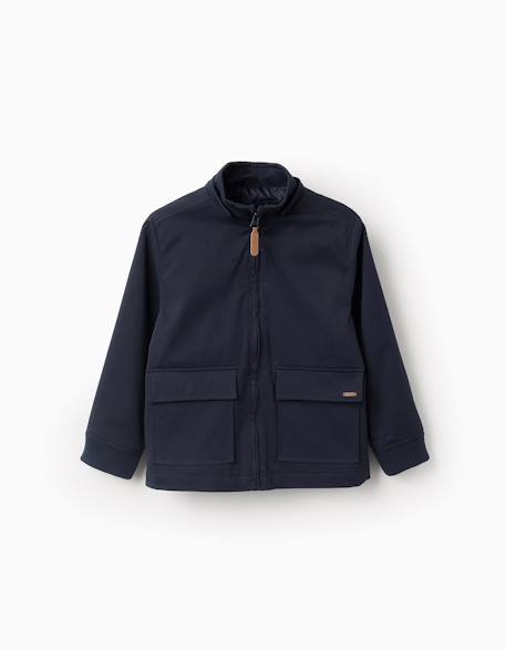 Veste avec capuche amovible Beige clair+Bleu foncé 8 - vertbaudet enfant 