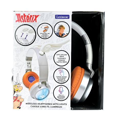 Casque lumineux pliable bluetooth et filaire astérix avec limitation du volume Gris 4 - vertbaudet enfant 